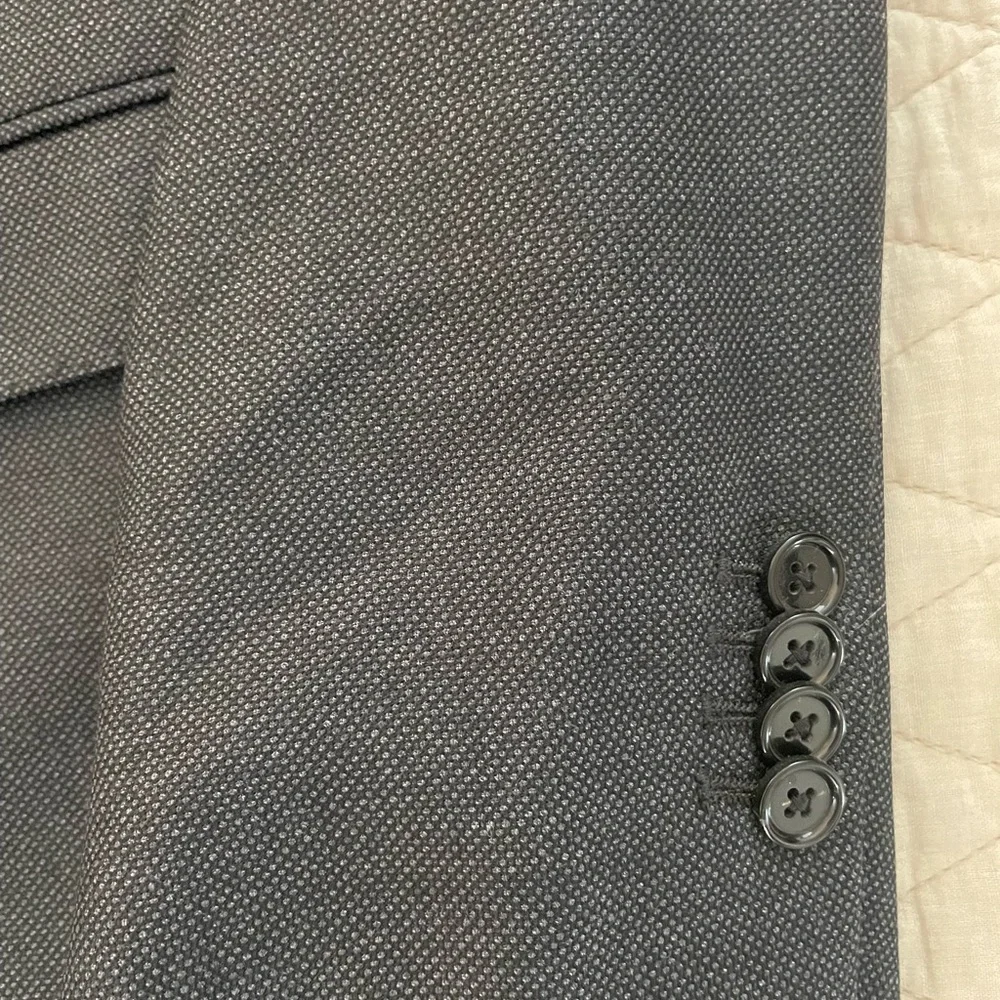 BANANA REPUBLIC Wool Nailhead Slim Fit Jacket in Gray/Navy Size 44 R‎ $400